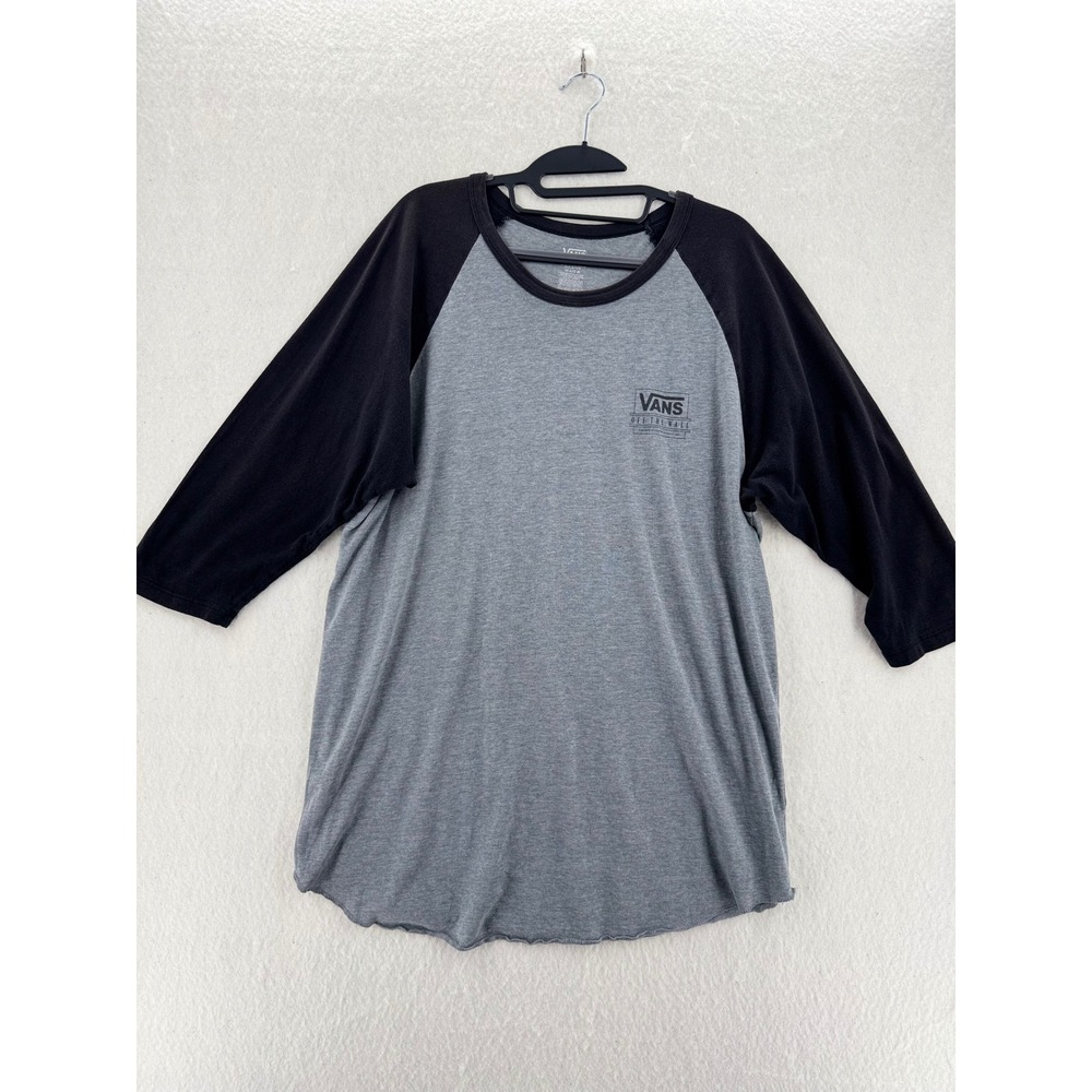 Vans - Raglan Baseball Tee Off The Wall Logo - Grey Black - XL - Mens